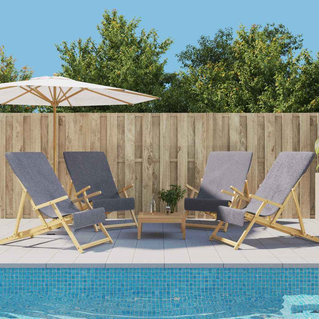 Prosoape de plajă, 4 buc., antracit, 60x135 cm, textil 400 GSM