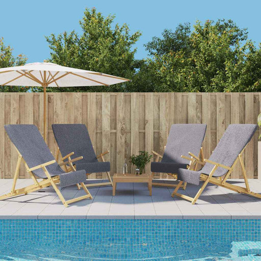 Prosoape de plajă, 4 buc., antracit, 60x135 cm, textil 400 GSM