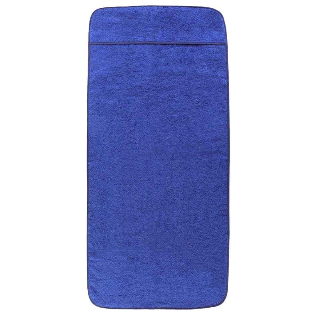 Prosoape de plajă, 6 buc., albastru, 60x135 cm, textil 400 GSM