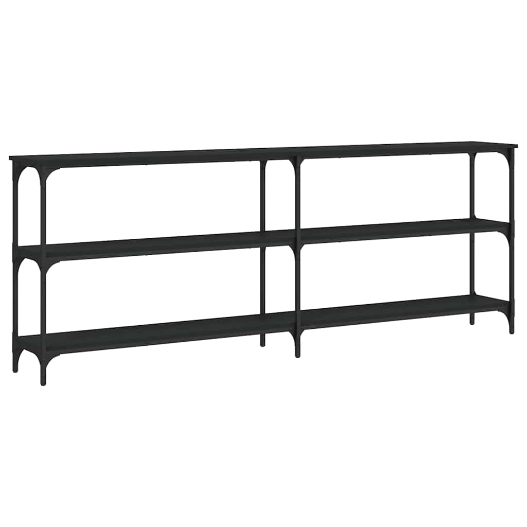 Măsuță consolă, negru, 200x29x75 cm, lemn compozit