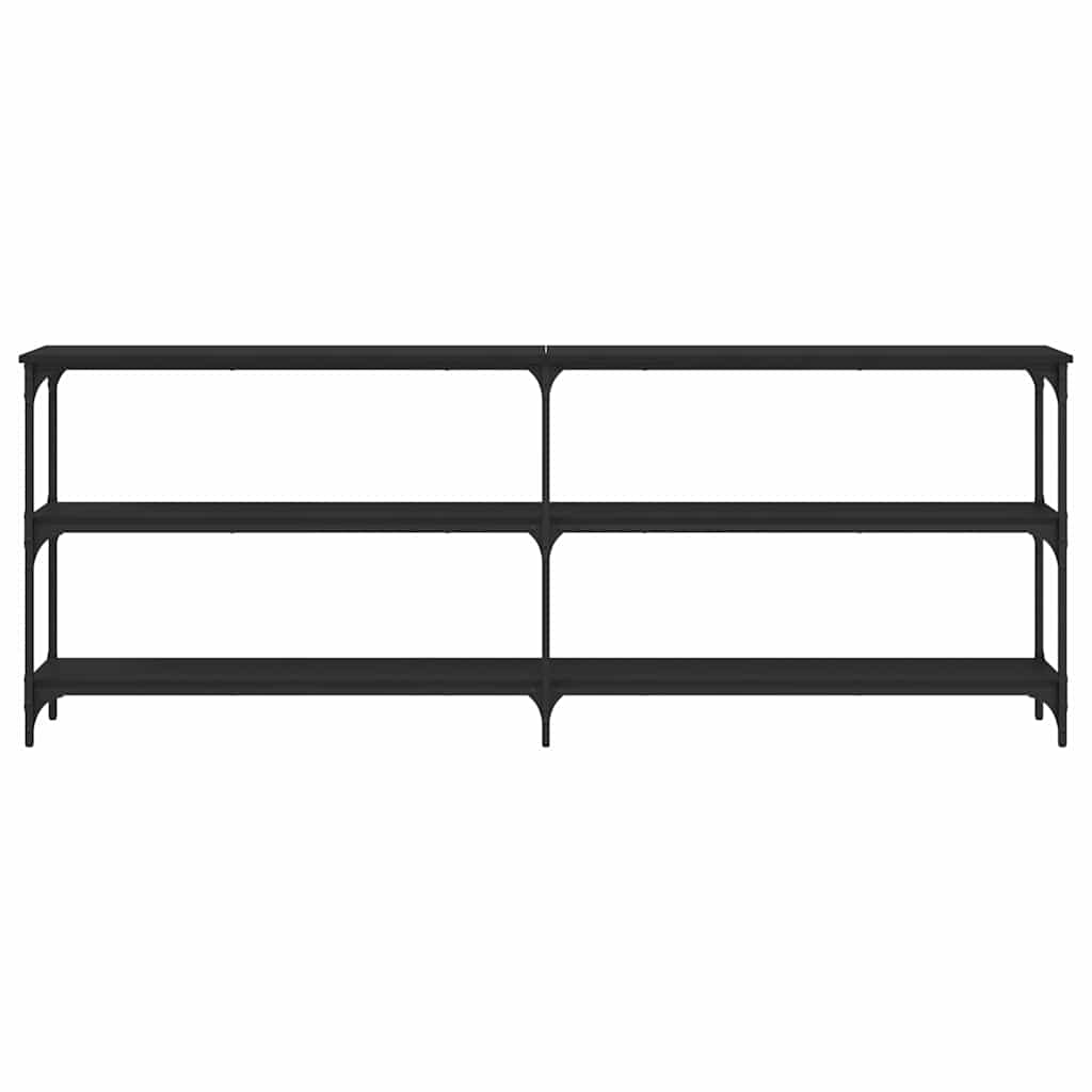 Măsuță consolă, negru, 200x29x75 cm, lemn compozit