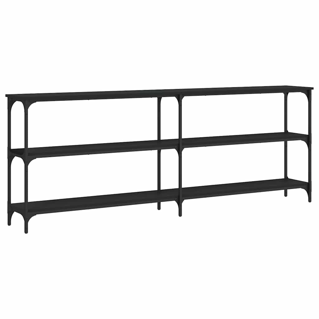 Măsuță consolă, negru, 200x29x75 cm, lemn compozit