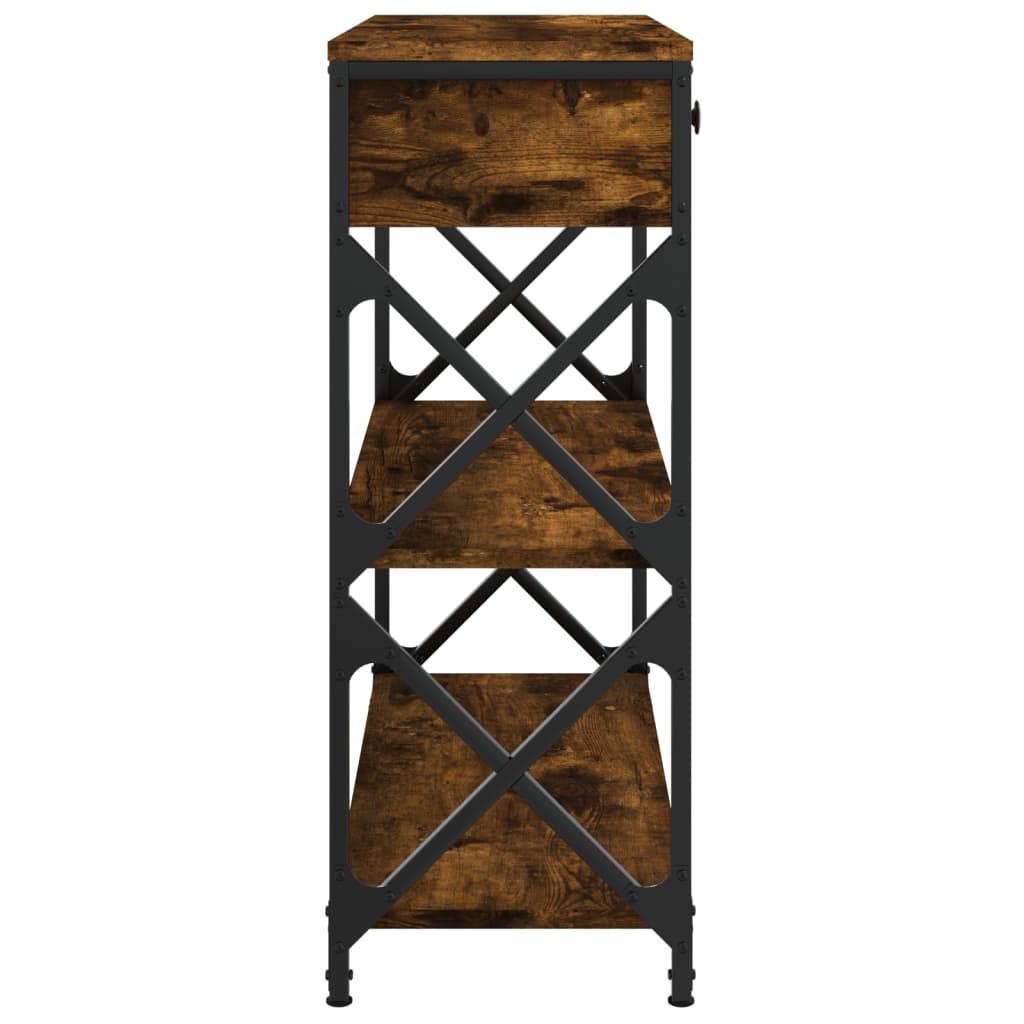 Măsuță consolă, stejar fumuriu, 75x28x75 cm, lemn prelucrat