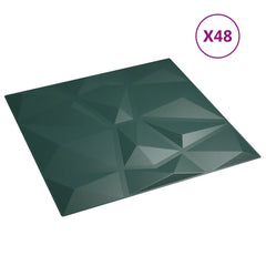 Panouri de perete 48 buc. verde 50x50 cm XPS 12 m² diamant