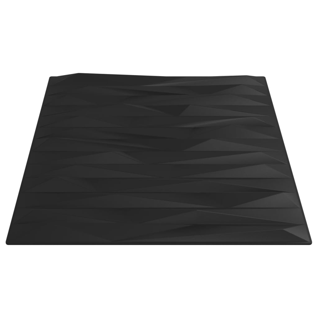 Panouri de perete 48 buc. negru 50x50 cm XPS 12 m² piatră