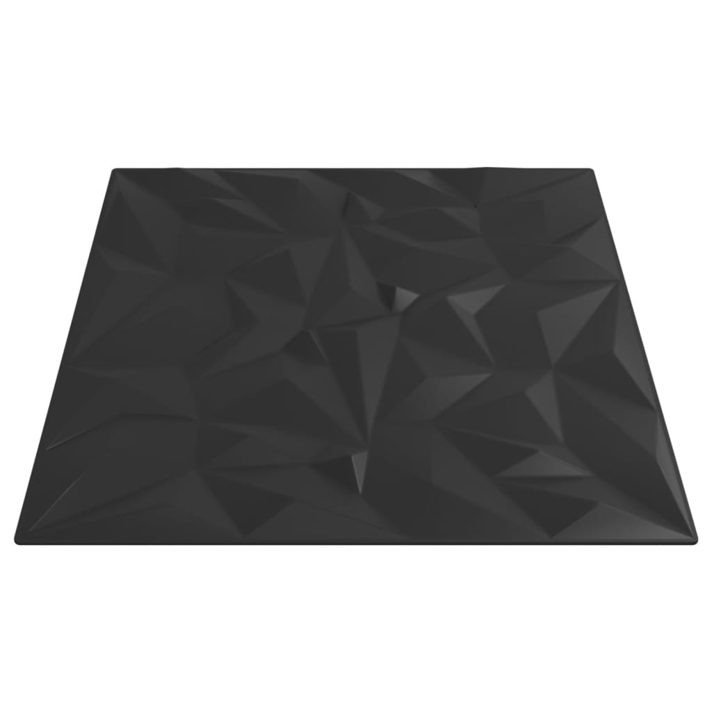 Panouri de perete 48 buc. negru 50x50 cm XPS 12 m² ametist