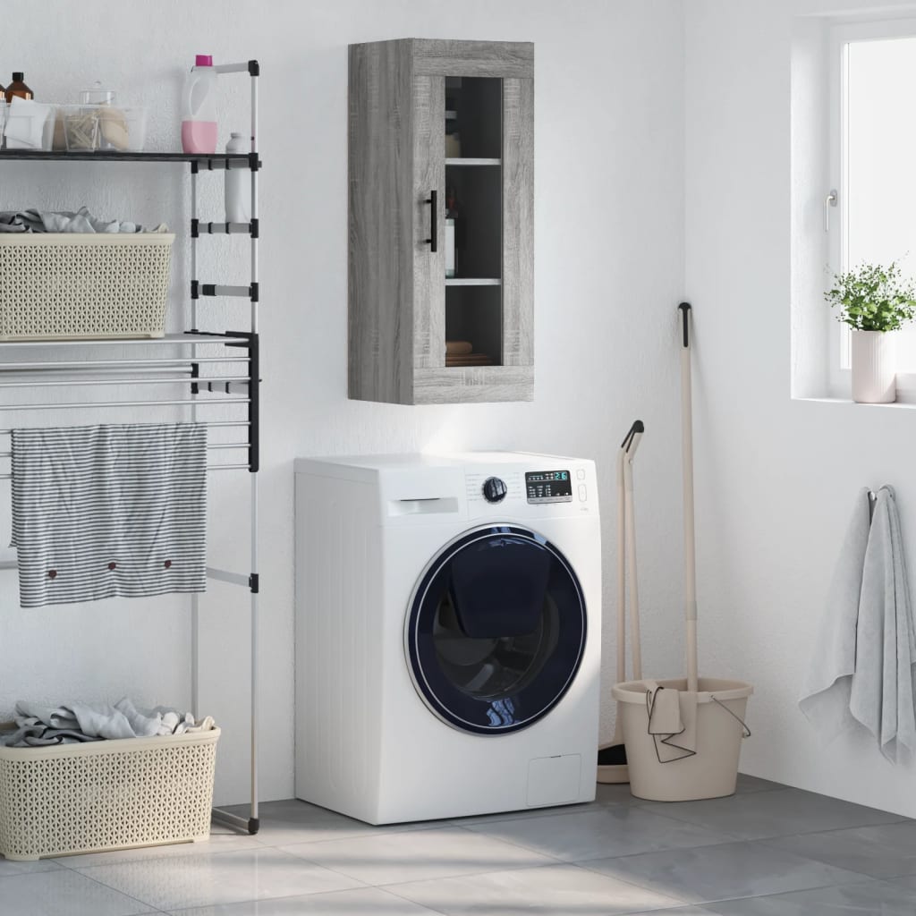 Dulap montat pe perete, gri sonoma, 34,5x34x90 cm