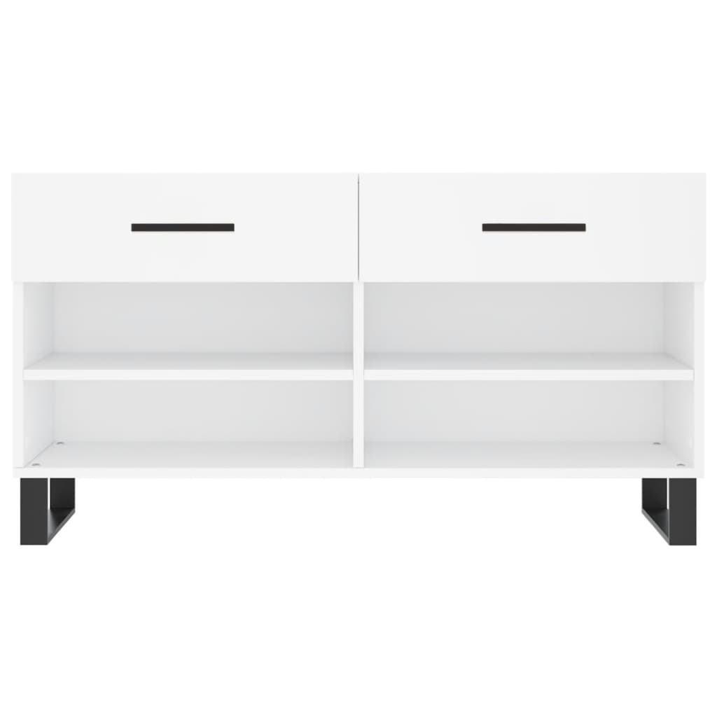 Bancă de pantofi, alb, 102x35x55 cm, lemn prelucrat