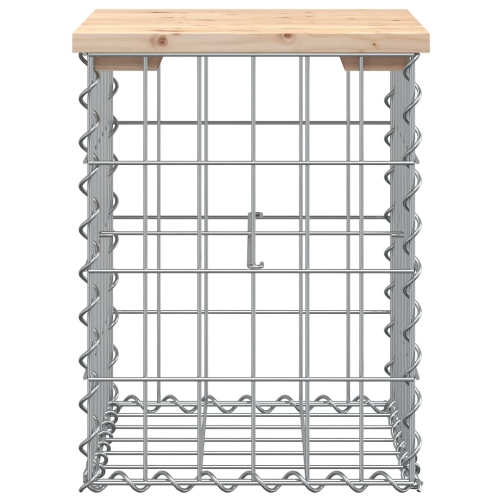 Bancă de grădină, design gabion, 33x31x42 cm, lemn masiv de pin