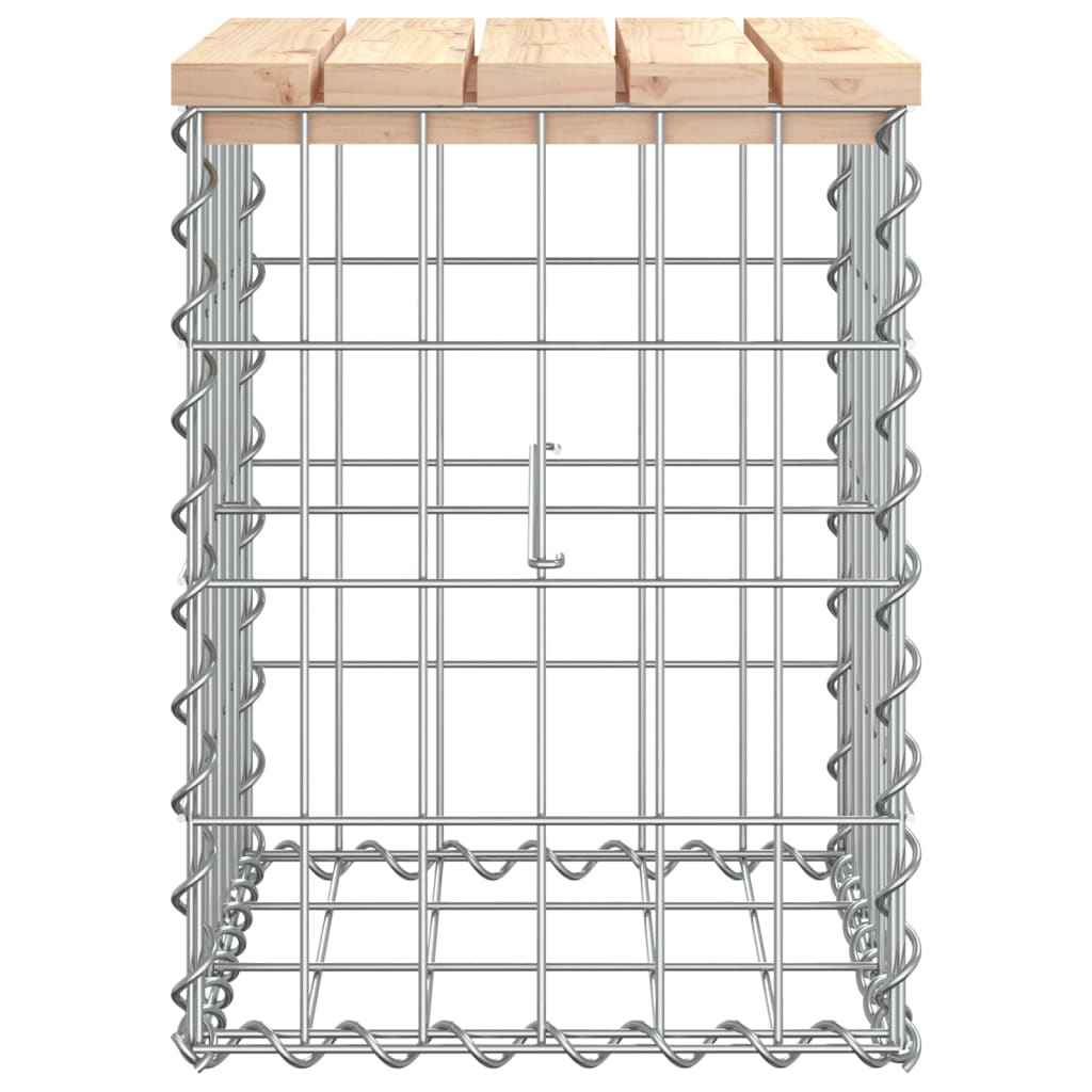 Bancă de grădină, design gabion, 33x31x42 cm, lemn masiv de pin