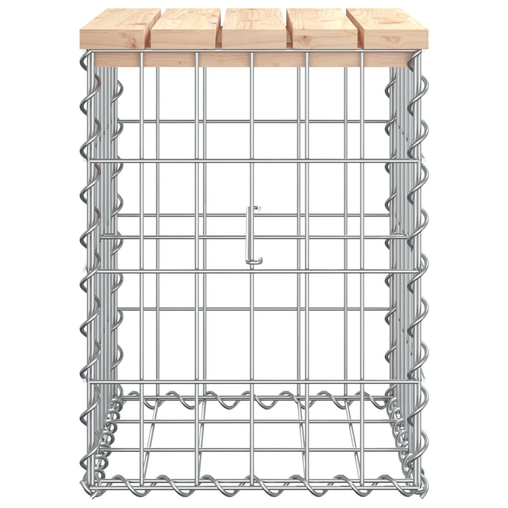 Bancă de grădină, design gabion, 33x31x42 cm, lemn masiv de pin