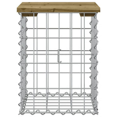 Bancă grădină, design gabion, 33x31x42 cm, lemn pin impregnat