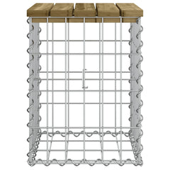 Bancă grădină, design gabion, 33x31x42 cm, lemn pin impregnat