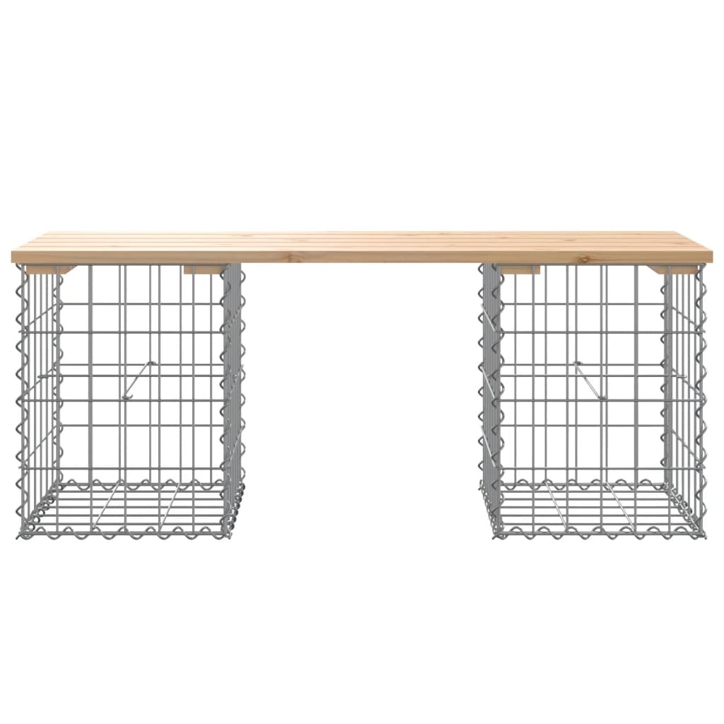 Bancă de grădină, design gabion, 103x31x42 cm, lemn masiv pin