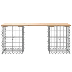 Bancă de grădină, design gabion, 103x31x42 cm, lemn masiv pin