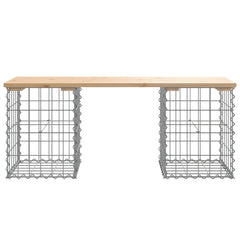 Bancă de grădină, design gabion, 103x31x42 cm, lemn masiv pin