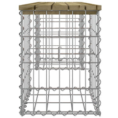 Bancă grădină, design gabion, 103x31x42 cm, lemn pin impregnat