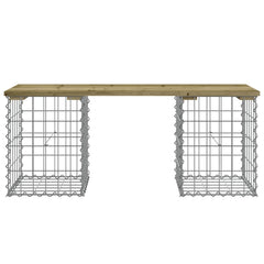 Bancă grădină, design gabion, 103x31x42 cm, lemn pin impregnat