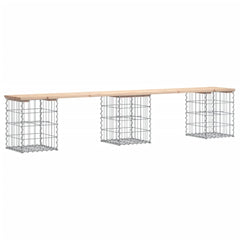 Bancă de grădină, design gabion, 203x31x42cm, lemn masiv de pin