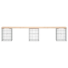 Bancă de grădină, design gabion, 203x31x42cm, lemn masiv de pin