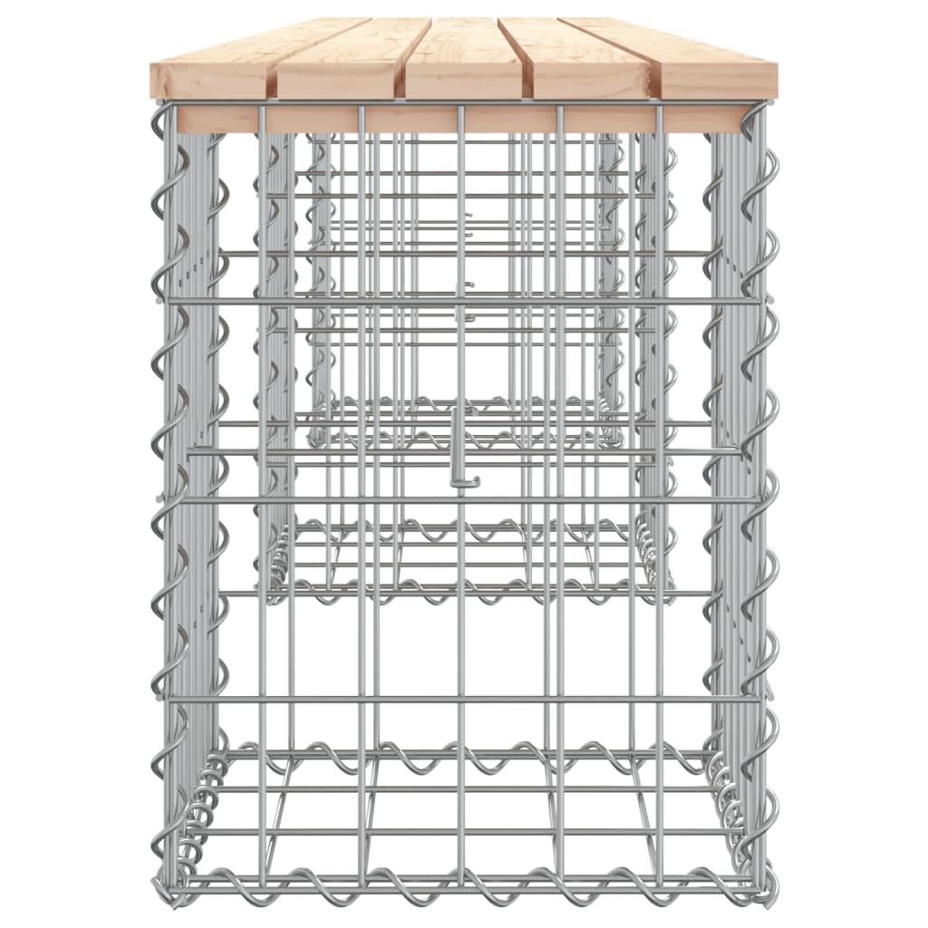 Bancă de grădină, design gabion, 203x31x42cm, lemn masiv de pin