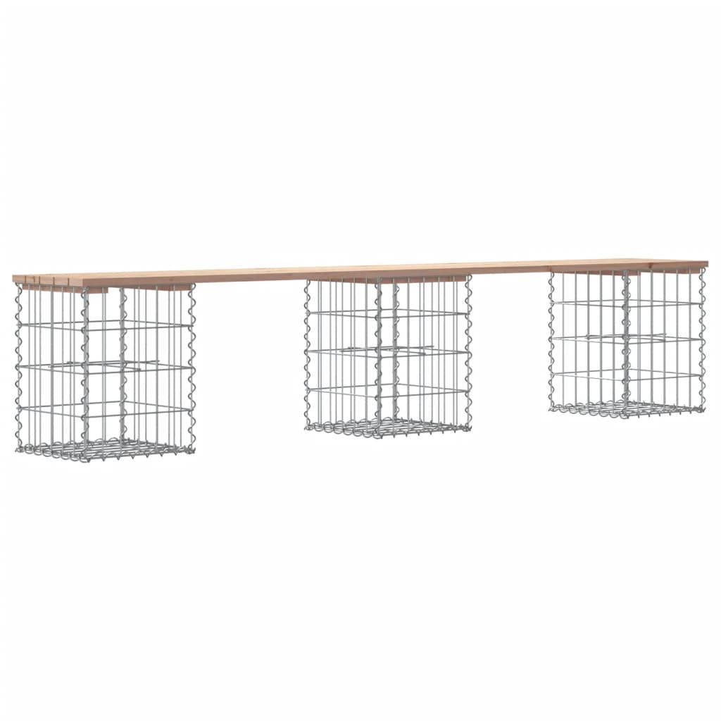 Bancă de grădină, design gabion, 203x31x42cm, lemn masiv de pin