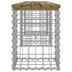 Bancă grădină, design gabion, 203x31x42 cm, lemn pin impregnat