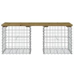 Bancă grădină, design gabion, 103x44x42 cm, lemn pin impregnat