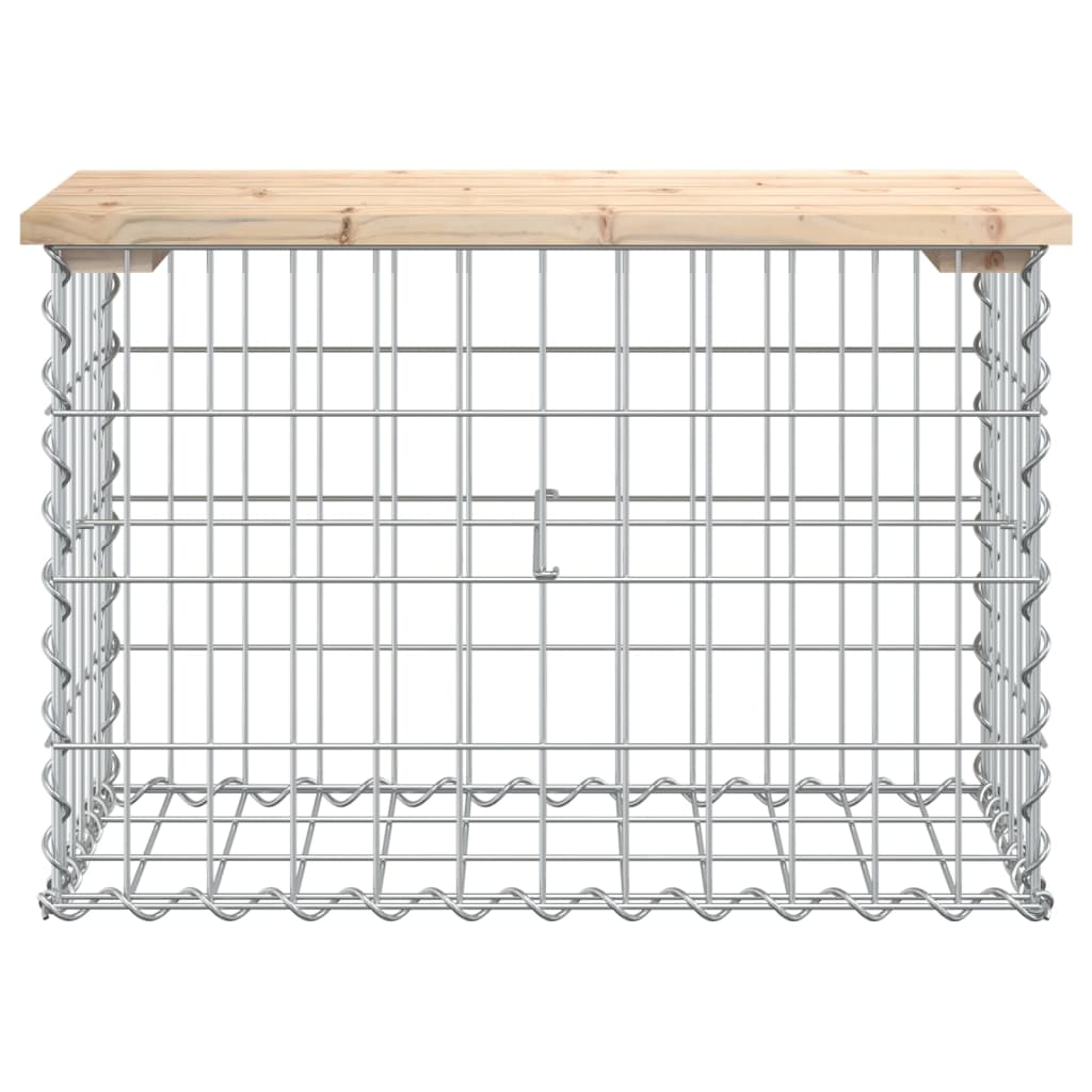 Bancă de grădină, design gabion, 63x31,5x42 cm, lemn masiv pin