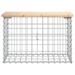 Bancă de grădină, design gabion, 63x31,5x42 cm, lemn masiv pin