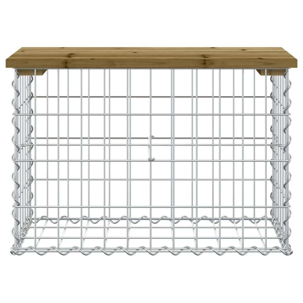 Bancă grădină, design gabion, 63x31,5x42 cm, lemn pin impregnat