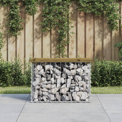 Bancă grădină, design gabion, 63x31,5x42 cm, lemn pin impregnat