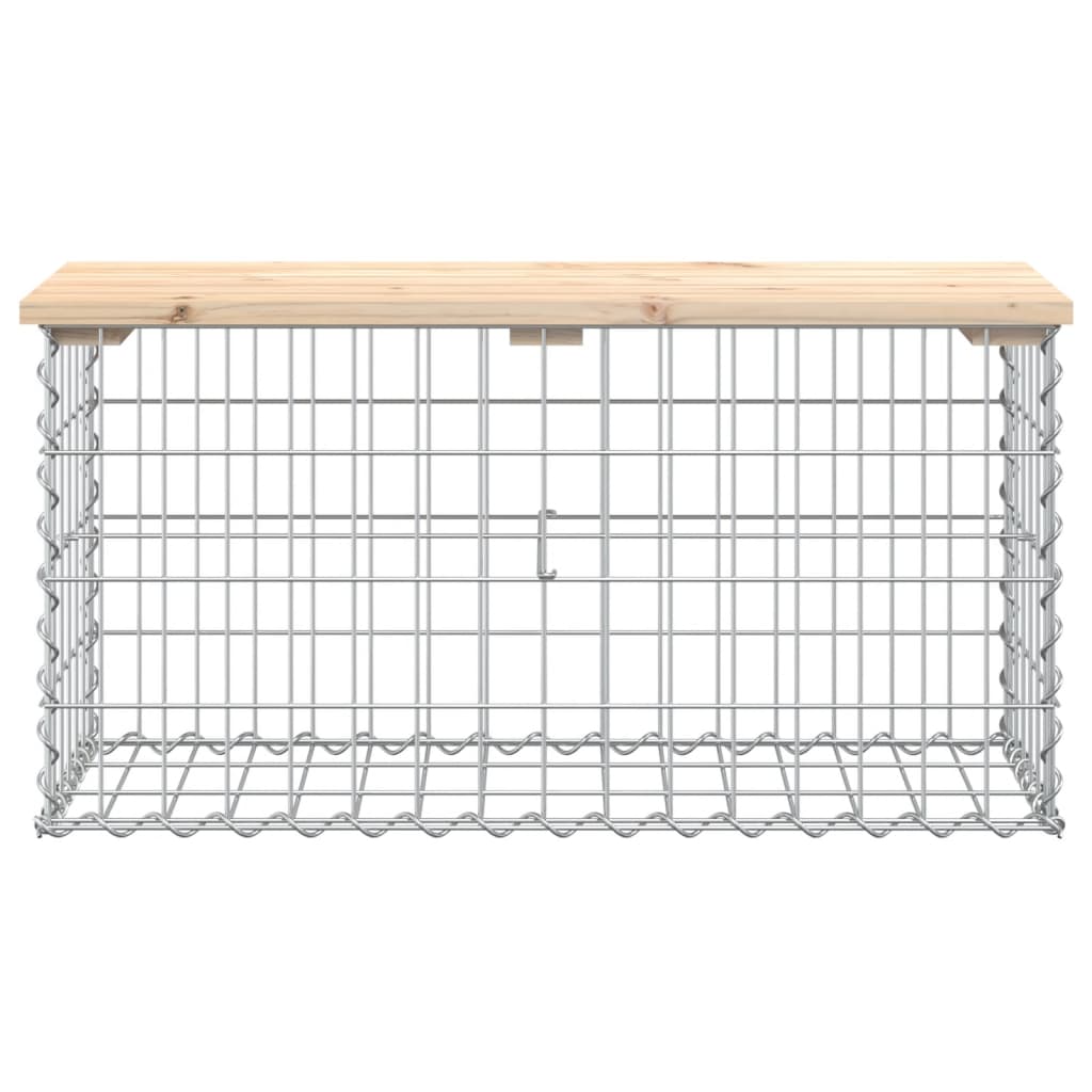 Bancă de grădină, design gabion, 83x31,5x42 cm, lemn masiv pin