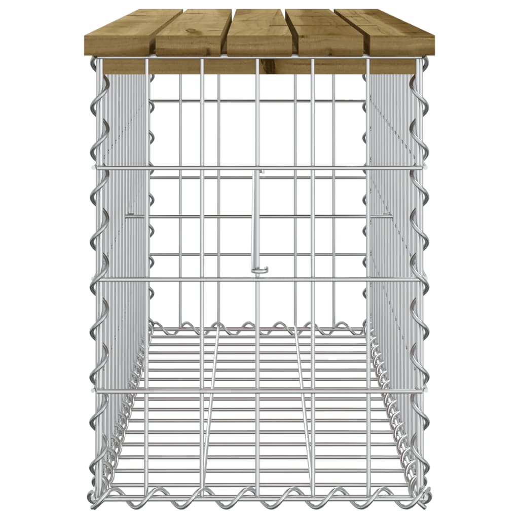 Bancă grădină, design gabion, 83x31,5x42 cm, lemn pin impregnat