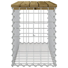 Bancă grădină, design gabion, 83x31,5x42 cm, lemn pin impregnat