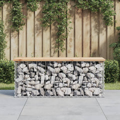 Bancă de grădină, design gabion, 103x31,5x42 cm, lemn masiv pin