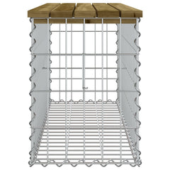 Bancă grădină, design gabion, 103x31,5x42cm, lemn pin impregnat