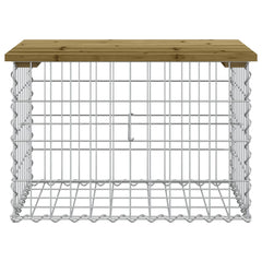 Bancă grădină, design gabion, 63x44x42 cm, lemn pin impregnat