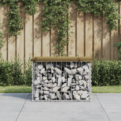 Bancă grădină, design gabion, 63x44x42 cm, lemn pin impregnat