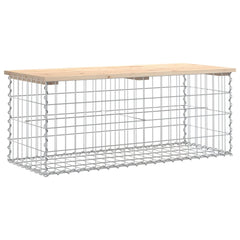 Bancă de grădină, design gabion, 103x44x42cm, lemn masiv de pin