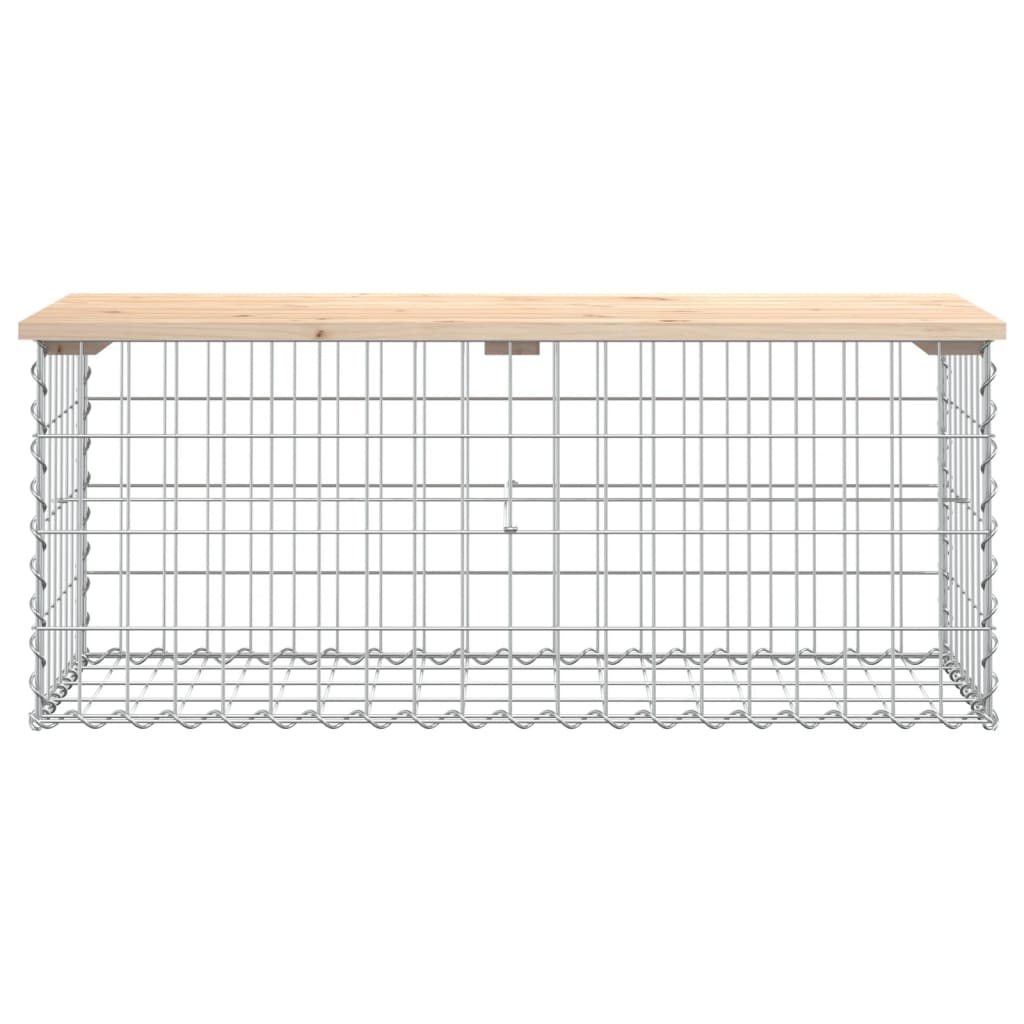 Bancă de grădină, design gabion, 103x44x42cm, lemn masiv de pin