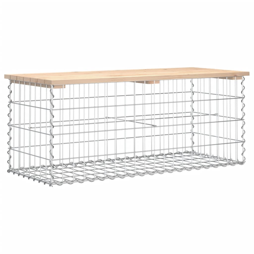 Bancă de grădină, design gabion, 103x44x42cm, lemn masiv de pin