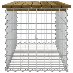 Bancă grădină, design gabion, 103x44x42 cm, lemn pin impregnat