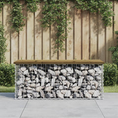 Bancă grădină, design gabion, 103x44x42 cm, lemn pin impregnat