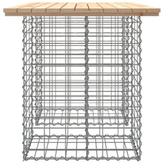 Bancă de grădină, design gabion, 100x70x72cm, lemn masiv de pin