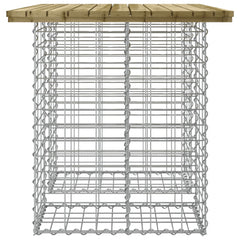 Bancă grădină, design gabion, 100x70x72 cm, lemn pin impregnat