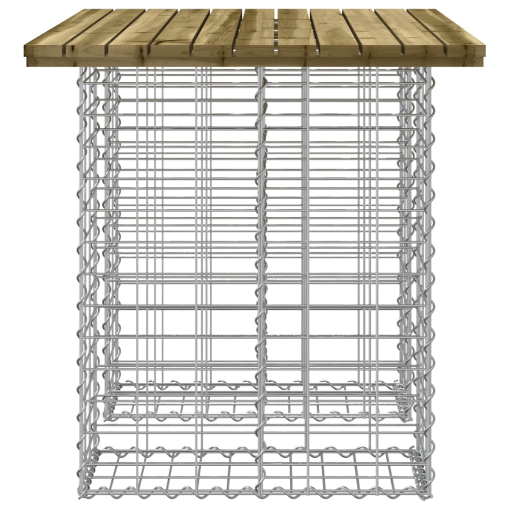 Bancă grădină, design gabion, 100x70x72 cm, lemn pin impregnat