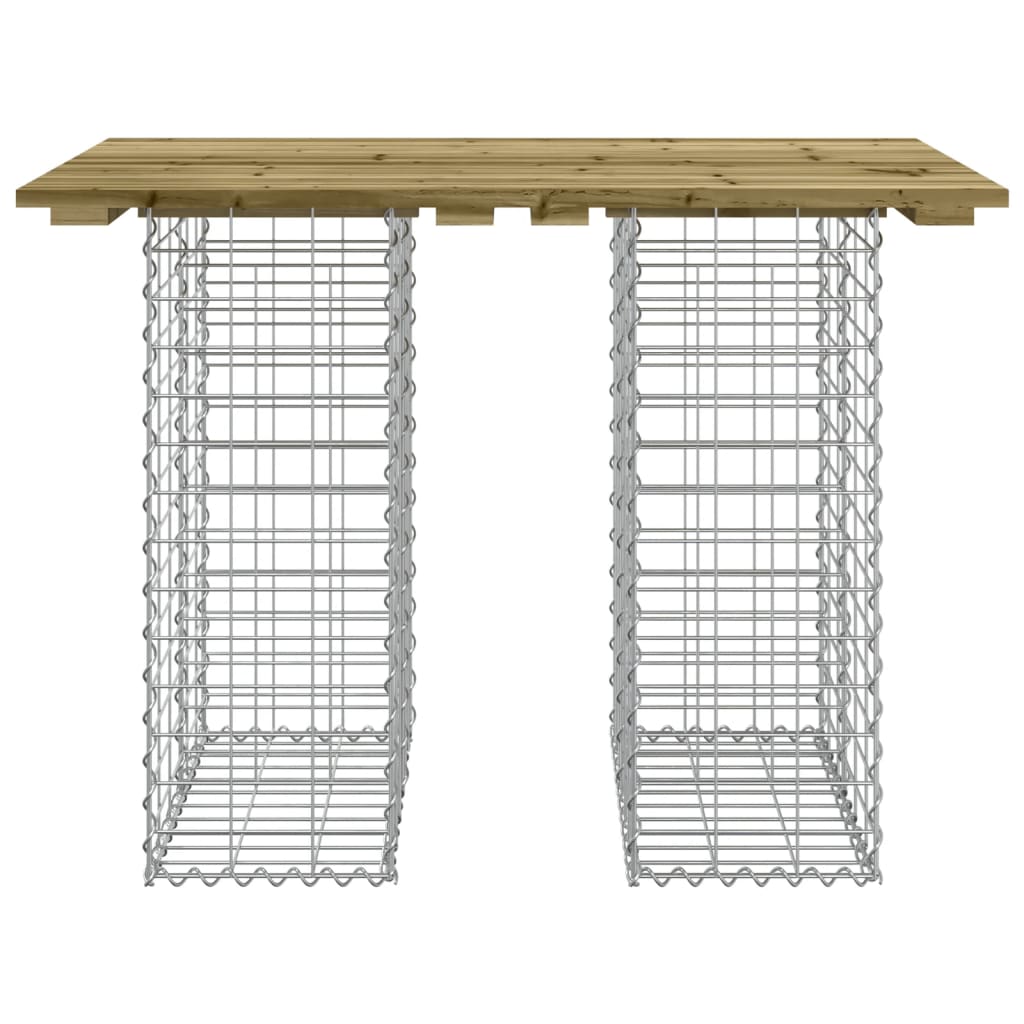 Bancă grădină, design gabion, 100x70x72 cm, lemn pin impregnat