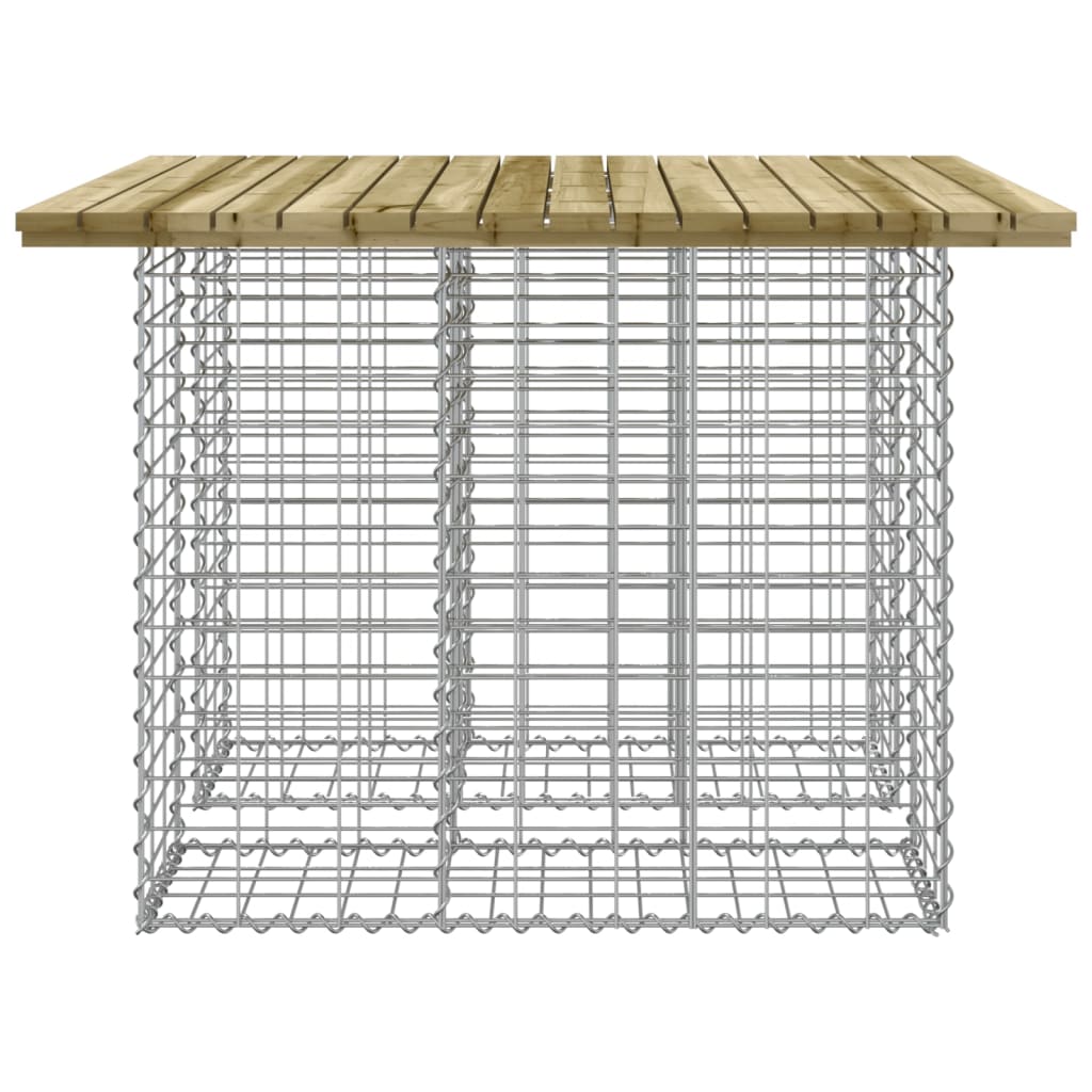 Bancă grădină, design gabion, 100x102x72 cm, lemn pin impregnat