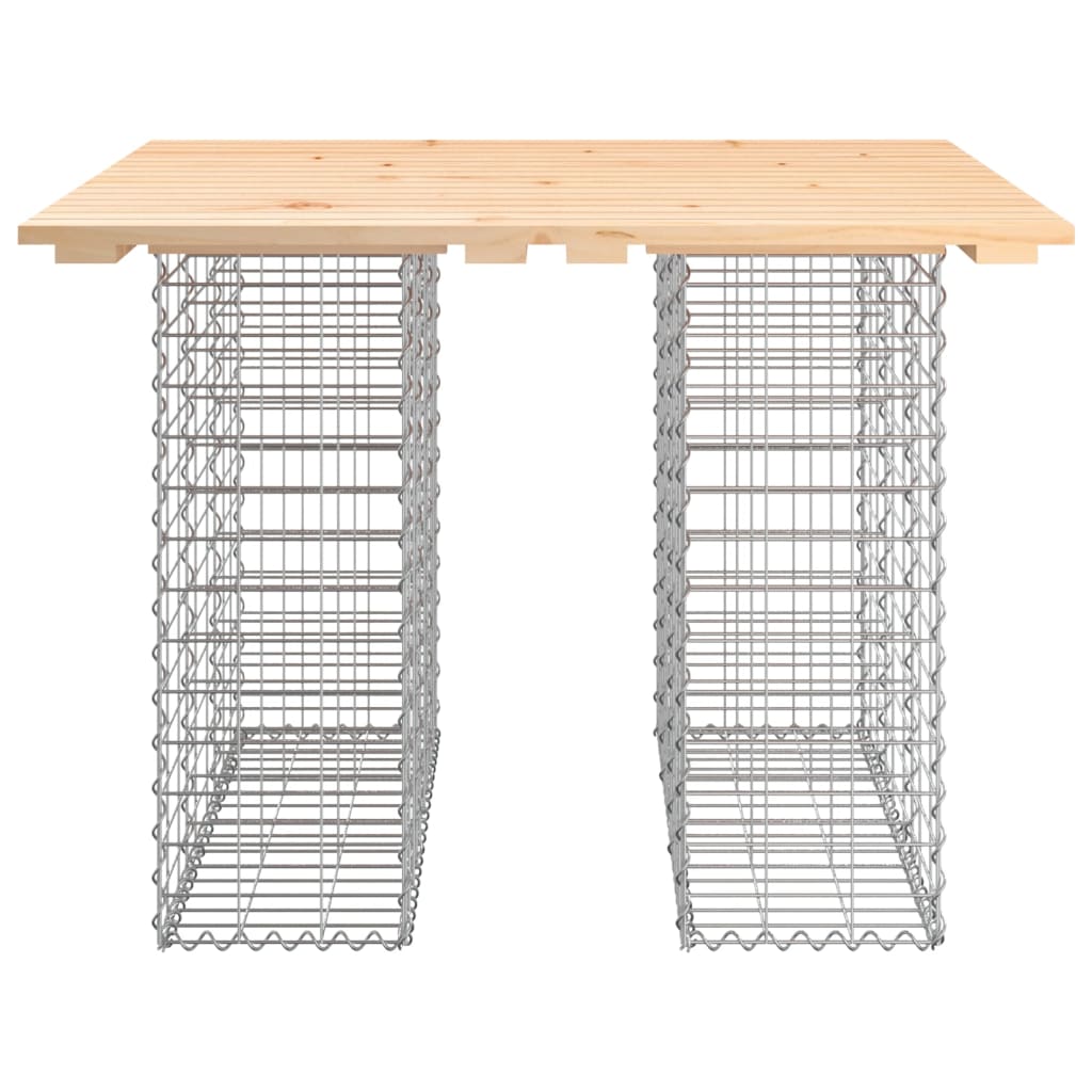 Bancă de grădină, design gabion, 100x102x72cm, lemn masiv pin